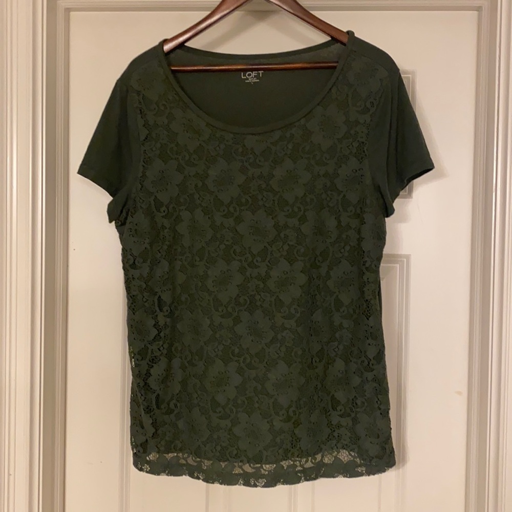 Army green t shirt with overlay size Large